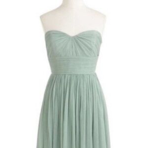 J. Crew Strapless Mini Dress in Light Green